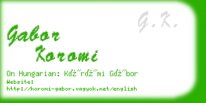 gabor koromi business card