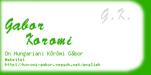 gabor koromi business card